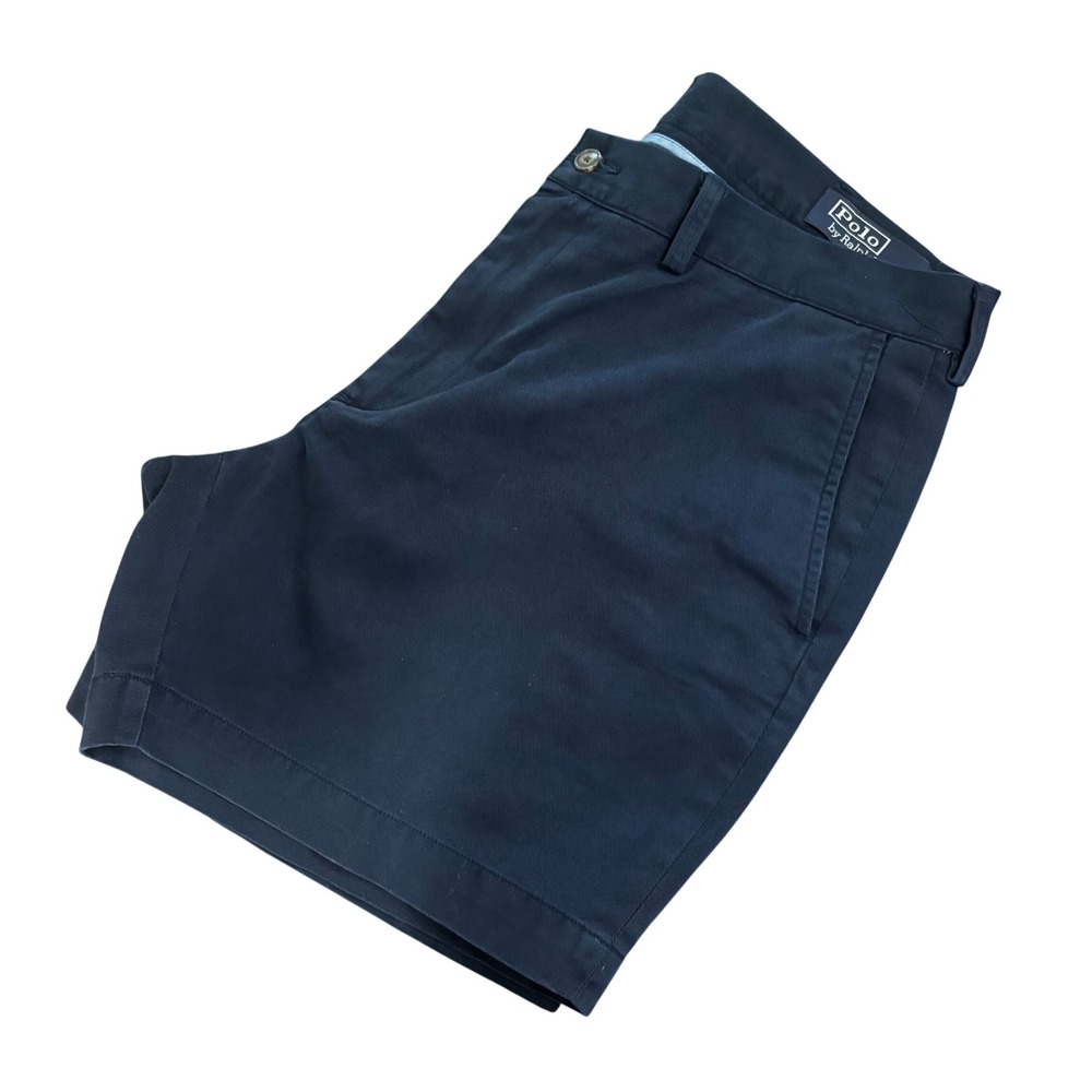 POLO RALPH LAUREN Chino Shorts Mens‎ 36 Navy Blue Cotton Twill Casual Preppy